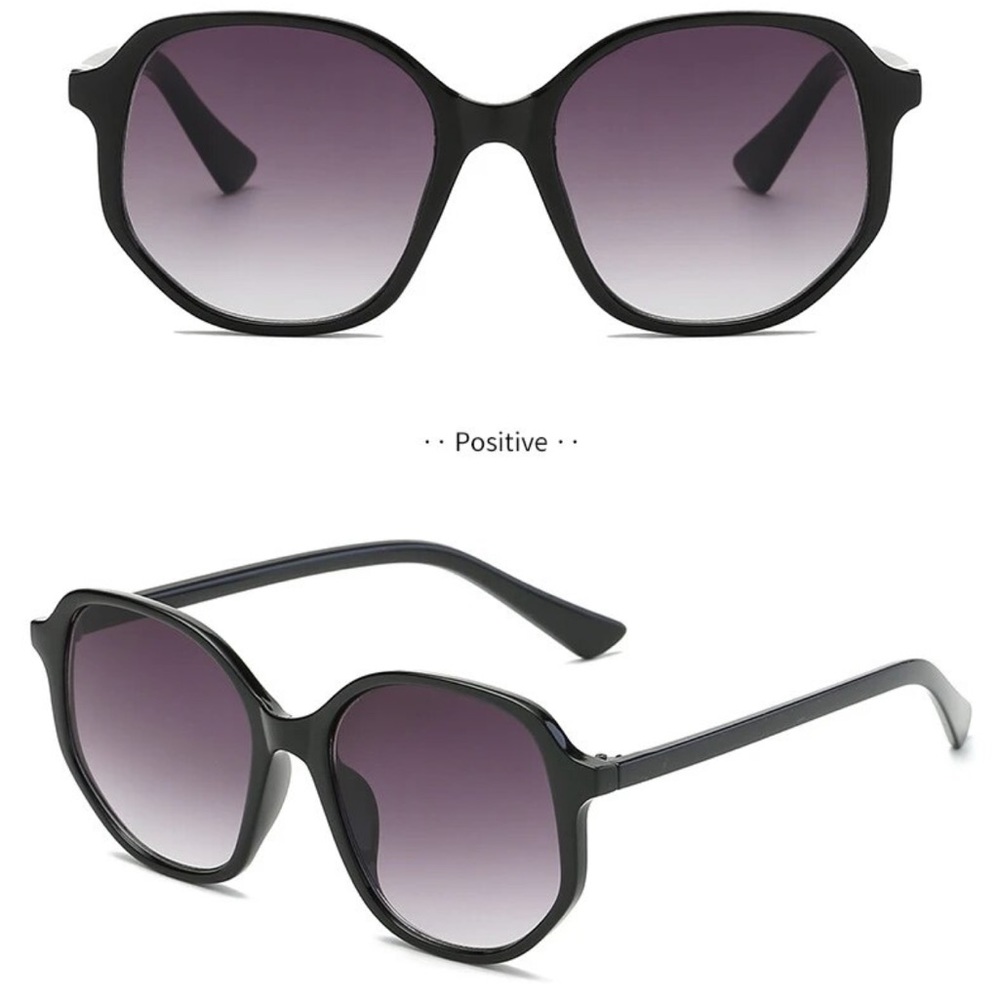 Black Square Sunglasses with Gradient Grey lens - Picture 3 of 4